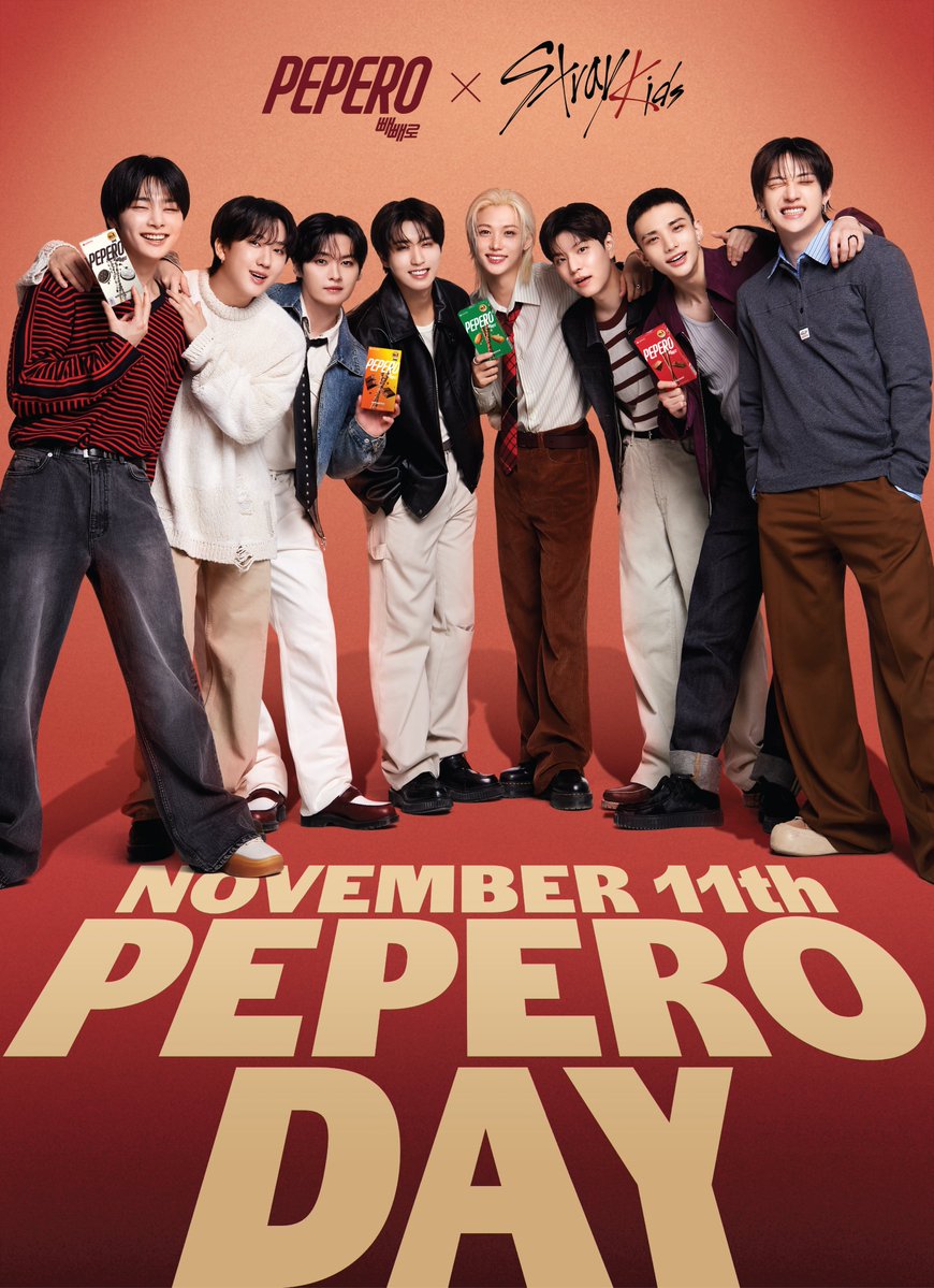There are less than 100 days left until PEPERO Day on 11/11!

This year, PEPERO Day will be even more special with PEPERO global ambassadors, Stray Kids🤎If you’re excited for the upcoming PEPERO Day, show your love in the comments!

빼로가 일년 중 가장 기다리는 시간!
11월 11일