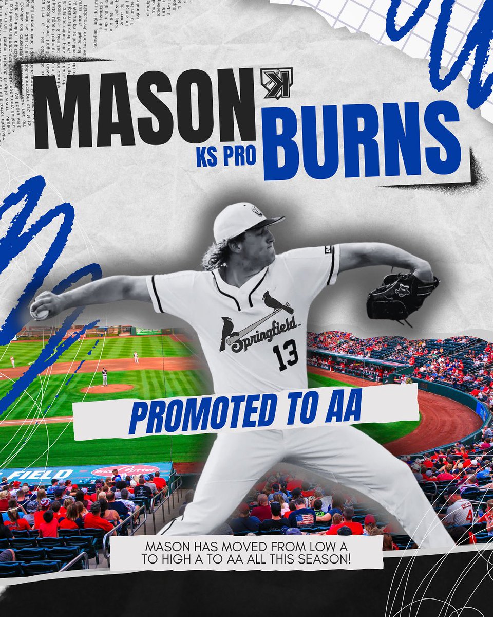 CoachKsAcademy's tweet image. #KsPro @mason_burns13 STL on the move📈

The Cardinals first year prospect getting the call to AA!

After doing well in A- and carving up A+ for 75 #Ks in 55 .1 IP Burnsy getting a well deserved shot in Dubs to finish the season out. 

Keep the train going!!