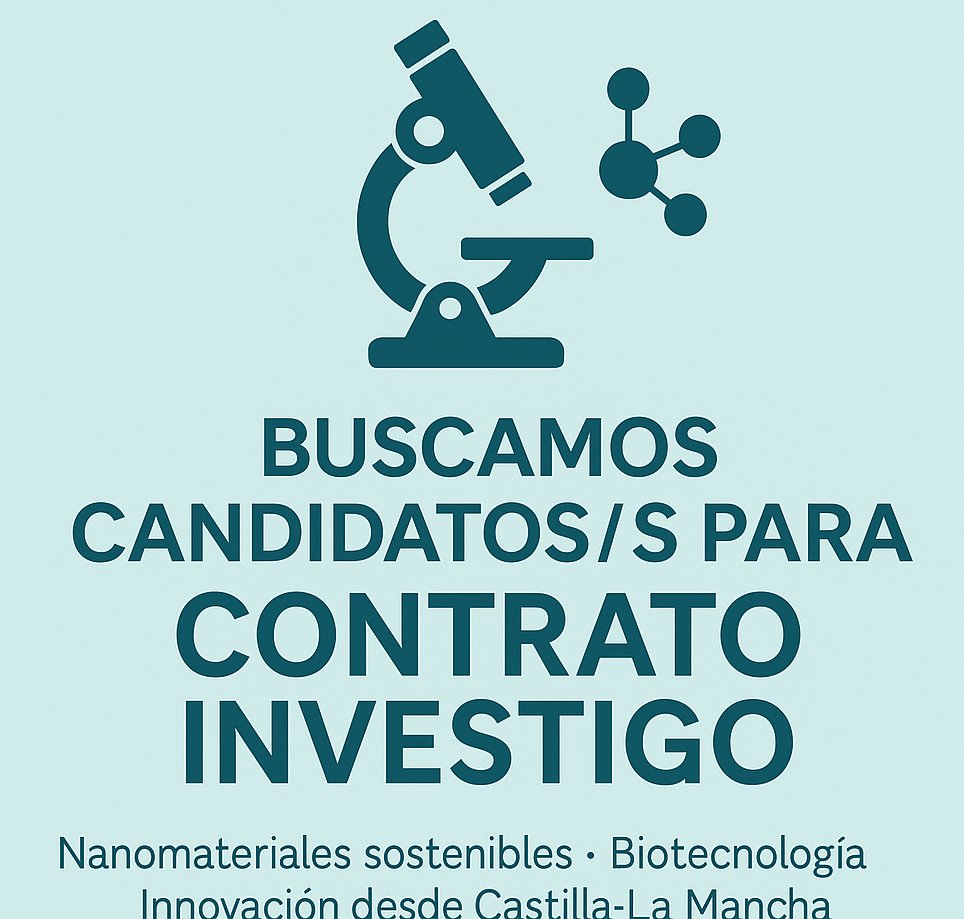 🚀 Desde el grupo MSOC Nanochemistry (<a href="/uclm_es/">Universidad de Castilla-La Mancha</a> ) y la spin-off <a href="/graph_bio/">BioGraph Solutions</a>, buscamos candidatos/as para un contrato Investigo 🧪Si eres joven investigador/a y quieres impulsar tu carrera en nanomateriales , ¡te estamos esperando!
📩 Más info en nuestra web:
biographsolutions.com