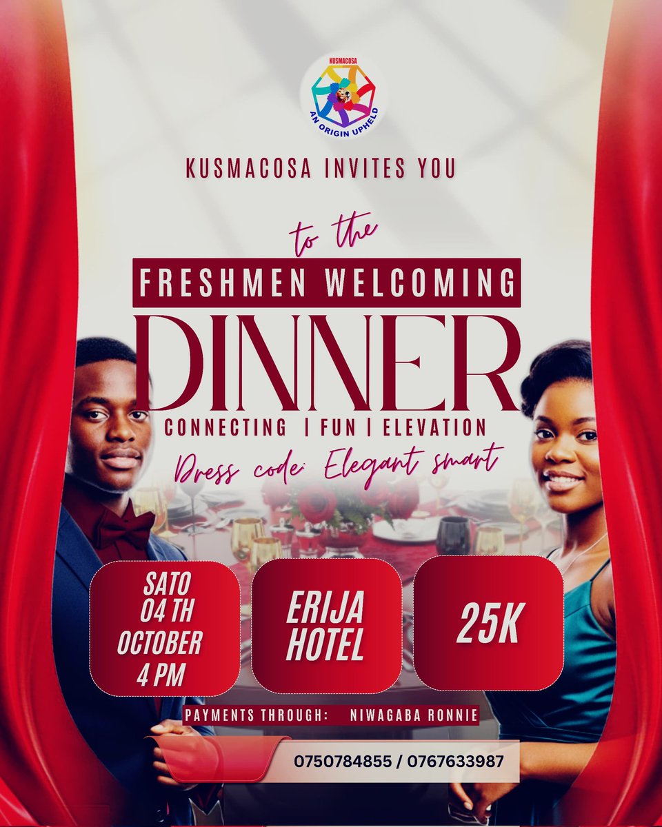 Let's mark our calendars... A great match will be held between continuing students &amp; freshers on the 27th of September and we shall have a dinner meetup on 4th October.
LET'S BE THERE❤️ 
KUSMACOSA.
AN ORIGIN UPHELD.