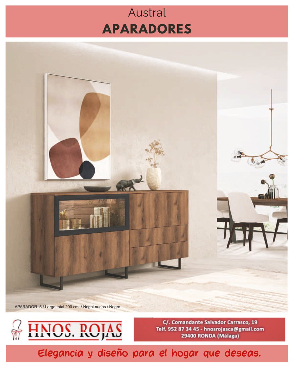 rondamuebles's tweet image. ✨ Dale un aire único a tu hogar ✨
En Hermanos Rojas – Ronda te presentamos los aparadores singulares de la serie Austral 🪞

📲  WhatSapp: 666 95 15 26
📞  Teléfono: 952 87 34 455

#HermanosRojas #MueblesConEstilo #SerieAustral #Ronda
