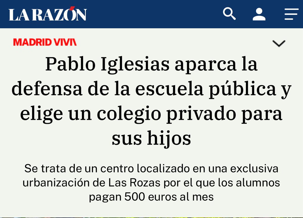 1500 al mes solo para el colegio  de los niños. !El sueldo medio de cualquier currito!
Luego estarán la Nani, el jardinero, la limpiadora... ( El casoplón no se limpia solo).  
¿Y aún queda alguien que vote a estos vendehumos?