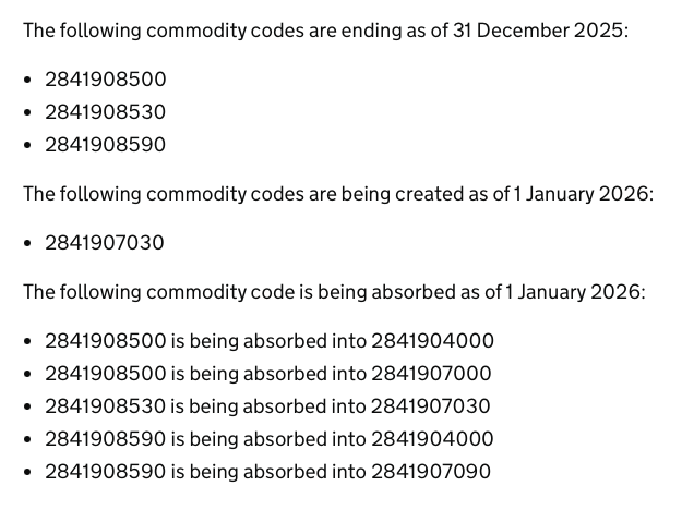 AlegrantLtd's tweet image. 🇬🇧 UK Update to Commodity Code Structure to maintain dynamic alignment with the EU 
📚Chapter 28 
⏳Codes ending Dec 25/Jan 26
💡Update you codes,  authorisations, suppliers&apos; declarations....
🔗zurl.co/cbKcw 

#Logisitics #Supplychain #import #export