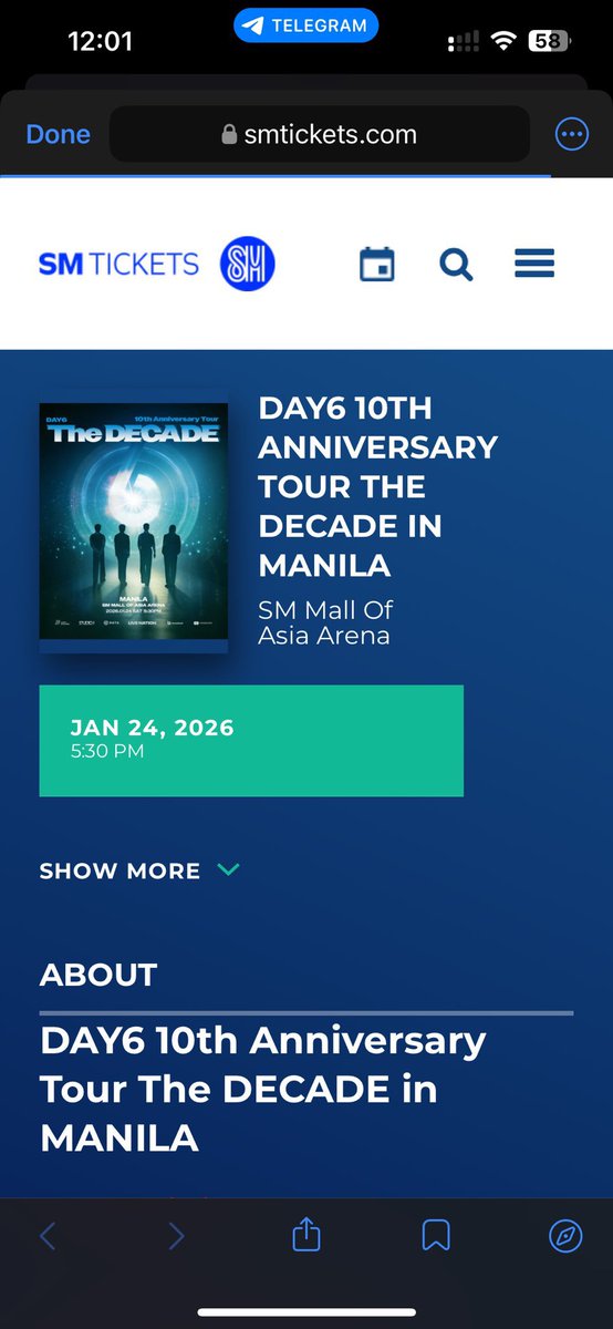 #WTS 
DAY6 10th Anniversary Tour &lt;The DECADE&gt; in MANILA
—2x VIP Tickets
—2x LBA -sect 217
Front row
Side by side 
Qn&lt;50
Interfans can dm❤️
Dm if interested 
#DAY6 #데이식스 #DAY6inManila
#DAY6_10th_Anniversary_Tour
#The_DECADE