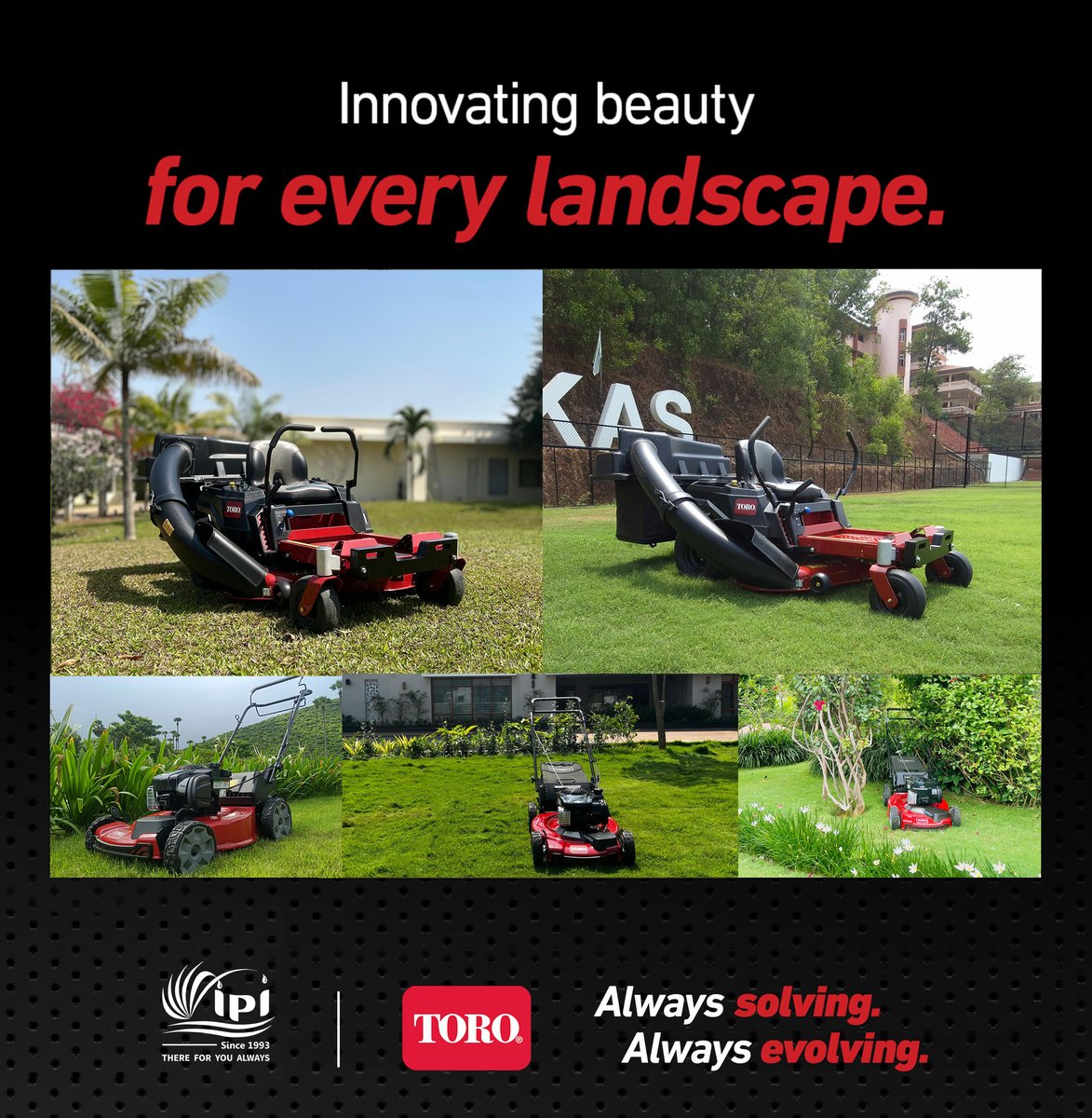 IPIsolution's tweet image. 𝗘𝘃𝗲𝗿𝘆 𝗯𝗹𝗮𝗱𝗲 𝗱𝗲𝘀𝗲𝗿𝘃𝗲𝘀 𝗽𝗿𝗲𝗰𝗶𝘀𝗶𝗼𝗻 𝗰𝗮𝗿𝗲.
Toro’s wide range of mowers adapts effortlessly - from world-class greens to pristine home lawns. Innovation that enhances beauty of every landscape.
ipi-india.com/ride-on-mowers…
.
#Toro #LawnCare #AlwaysEvolving
