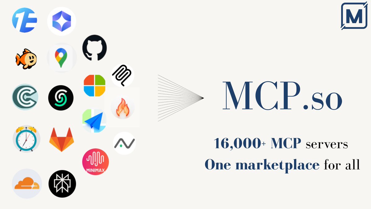 16,000+ MCP servers. One marketplace for all.
This is MCP.so.
#aiagent #MCP #AItools #DevTools