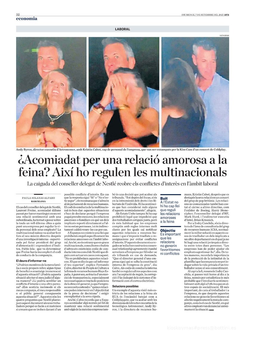 És molt important la protecció de la intimitat de la plantilla i l'#empresa no pot indagar sobre la vida privada d'un #treballador sense el seu consentiment.

Així de contudent és Indry Canchila <a href="/icsagrupo/">ICSA GRUPO</a> en el reportatge de <a href="/paulasolanas/">Paula Solanas</a> al <a href="/diariARA/">diariARA</a>