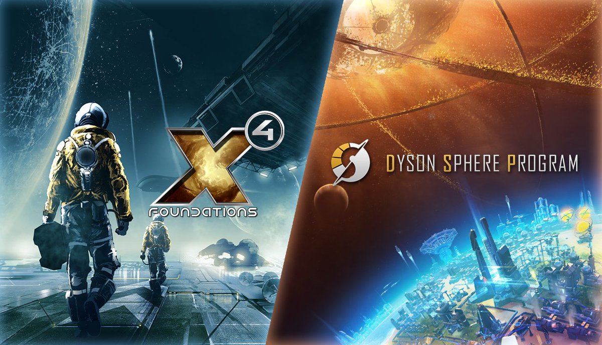 DysonProgram's tweet image. Build across galaxies with the ultimate duo in space-faring ingenuity!
Dyson Sphere Program and X4: Foundations proudly present their new bundle—Cosmic Constructors. 
Grab the bundle now and enjoy a 10% discount as you embark on your cosmic journey! 🚀
👉store.steampowered.com/bundle/58914/_/
