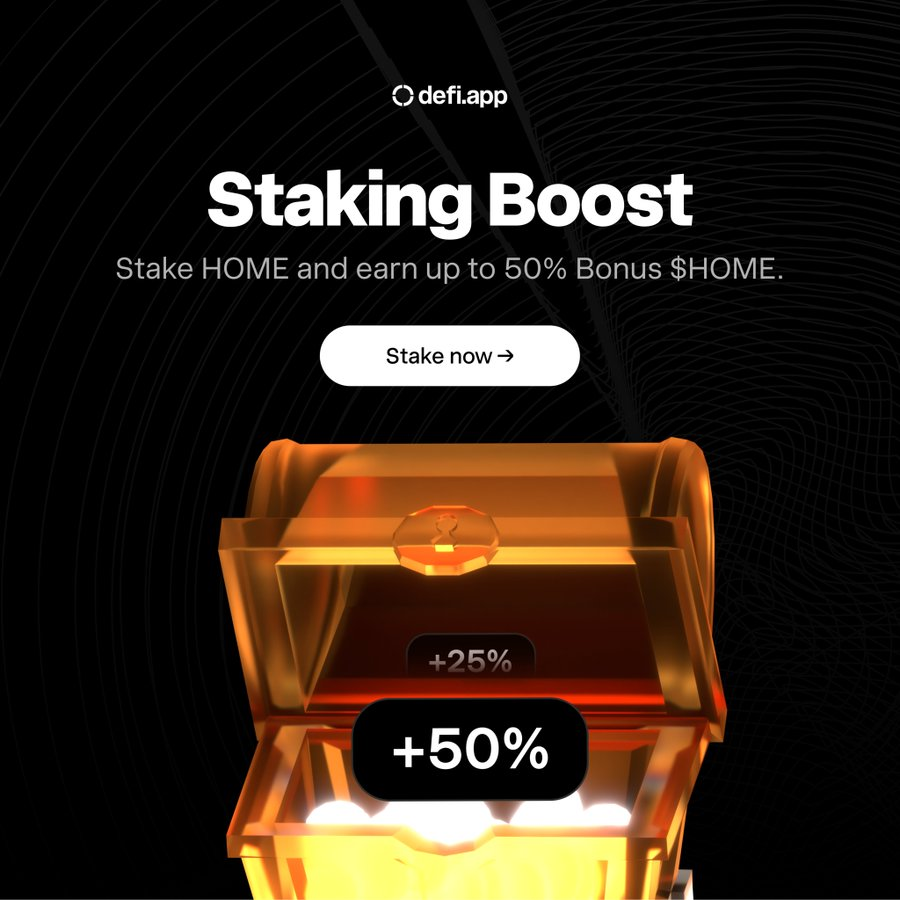 nftsiy's tweet photo. DefiDotApp 正在通过一系列升级重新定义 $HOME 的价值捕获：

1️⃣ 全新 Staking 奖励机制：未来 4 周，所有质押者将获得 50% 额外 Bonus，同时 XP 奖励 3 倍提升。这不仅是短期激励，更是鼓励长期参与和贡献的战略设计。

2️⃣ 用户粘性增强：在大多数 DeFi 项目只能靠高 APY 吸引流动性的背景下，DefiDotApp 通过 XP 机制将质押与社区成长绑定，意味着用户不只是“赚利息”，更是“积累身份和权益”。

3️⃣ 生态放大效应：当质押奖励叠加任务和内容创作奖励时，项目方形成了 “质押-贡献-回报” 的飞轮，这对保持市场热度与社区参与有直接作用。

📌 结论：
@defiapp 的 Staking 升级不是简单的“利率提高”，而是一次 代币经济与社区治理的联动实验。参与者来说，这是一个能同时获得链上回报与链下声望的双重机会。