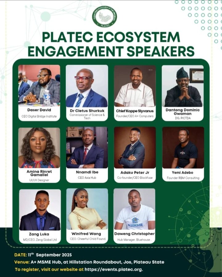 Luci_paige's tweet image. I am excited to be part of the Platec Ecosystem Engagement 2025 🚀

Theme: Building a Sustainable Ecosystem through Strategic Partnerships &amp;amp; Collaboration
📅 Sept 11, 2025
⏰ 10:00 AM WAT
📍 A+ MSME Hub, Jos
Let’s build, connect &amp;amp; collaborate! 💡🤝

@PlatecSocial #PLATEC2025…