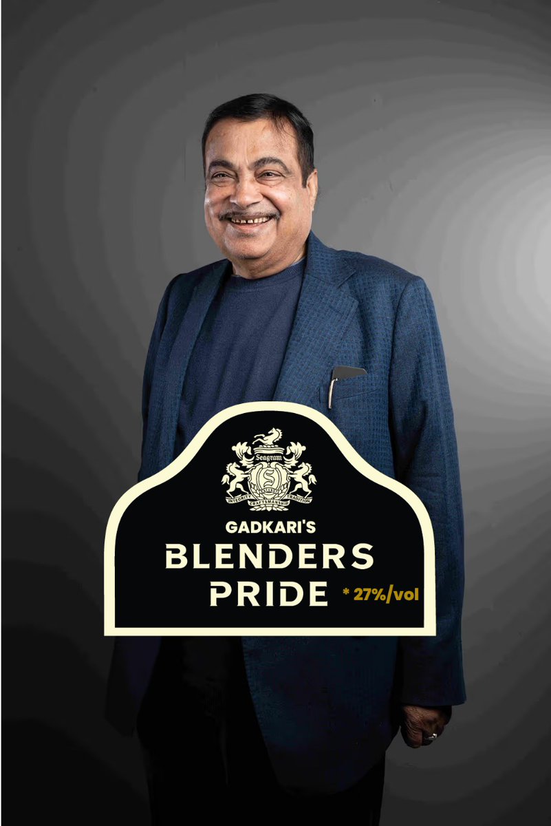 INCKerala's tweet image. Gadkari&apos;s Blenders Pride - 27%/vol