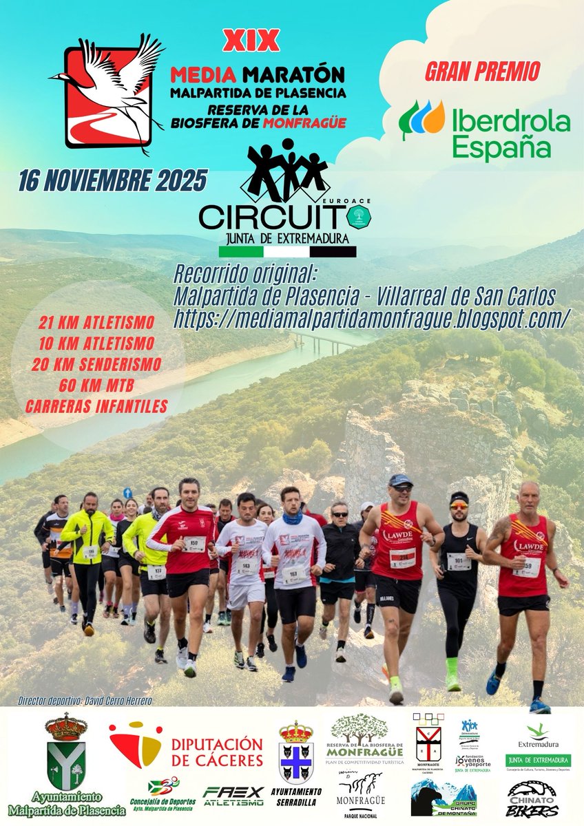 🏃‍♂️XIX Media Maratón Malpartida de Plasencia – Reserva de la Biosfera de Monfragüe Gran Premio Iberdrola España🏃‍♀️