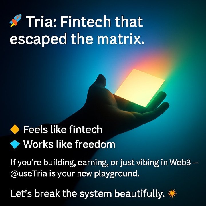 GM CT ☀️ 
Cross-chain freedom at it's core is what makes Tria so unique, I do love freedom and I know u'll love it too.
No banks. No border. Just pure protocol.

With <a href="/useTria/">Tria</a> you can move tokens, trade and interact with dApps across multiple blockchains without worrying about