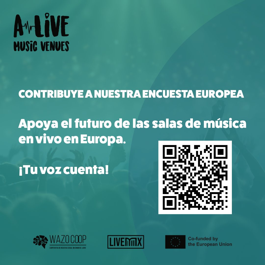 🏚️ Proyecto LIVEMX - Creative Europe investiga viabilidad de espacios infrautilizados para música en vivo.
Buscamos: Sostenibilidad económica + Cohesión social + Desarrollo territorial
Tu experiencia construye el futuro del sector.
👉 forms.gle/4qJkhuQ4KZf1VG…