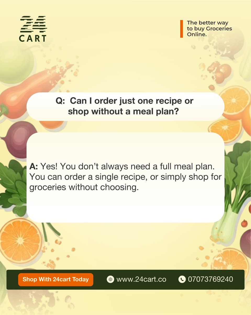 use24cart's tweet photo. Got questions about 24Cart? We’ve got answers. 🛒✨ 

Swipe through our Q&amp;A to learn more and try 24Cart today at https://t.co/hnVrp8OxU4 💚 https://t.co/cPau0XTJz6