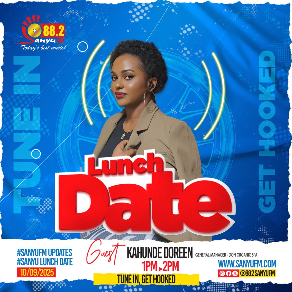 882SanyuFM's tweet image. This afternoon on the #SanyuLunchDate, @Korithehost dives into all things wellness with Kahunde Doreen, General Manager at @DonsOrganicSpa 

📻Don’t miss the chat from 1PM – 2PM only on 88.2 Sanyu FM – Today’s Best Music!
#SanyuFMLunchDate