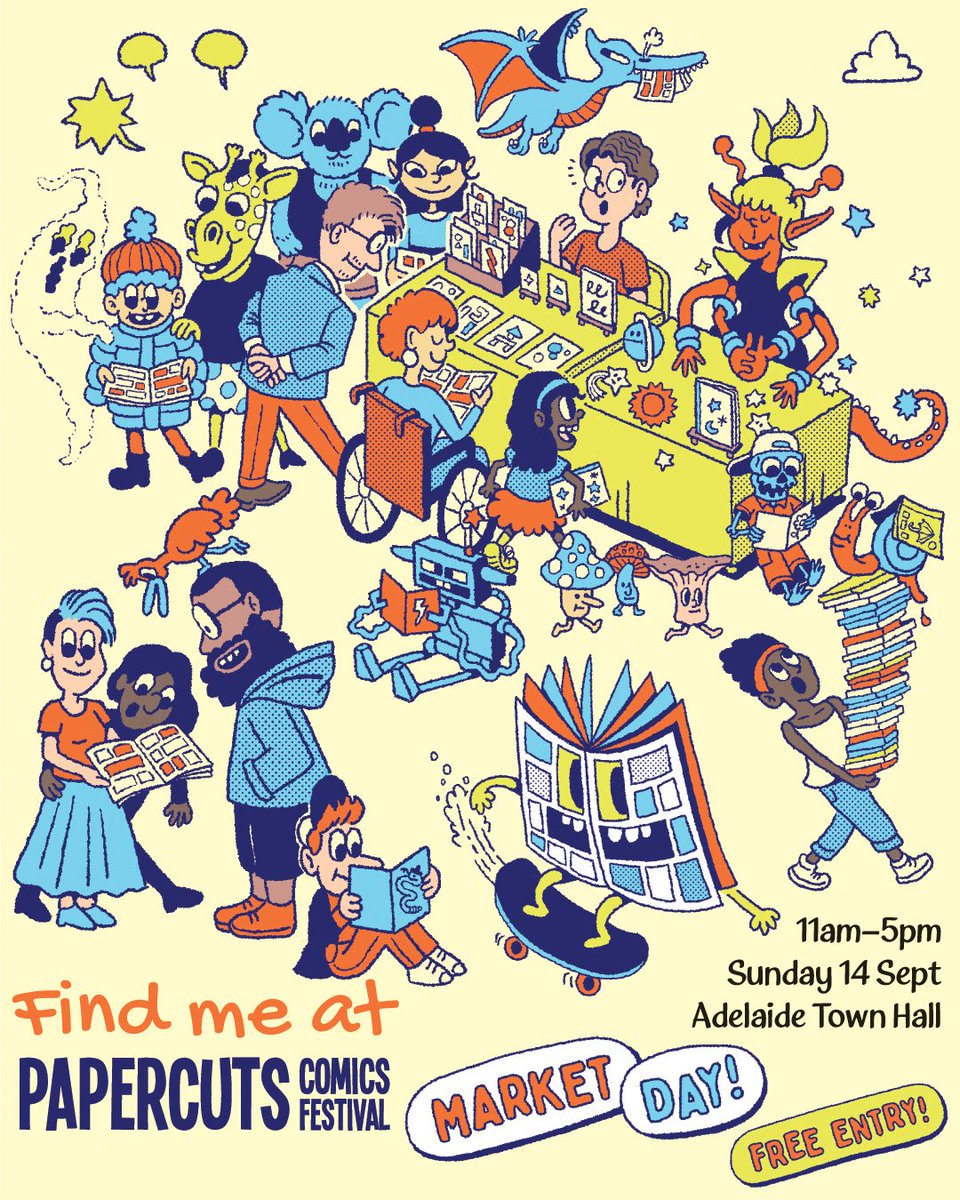 I’ll be at Papercuts Comics Festival this weekend! Do come by and say “hi”! I’ve got comics, totes, cards, and sketches for you to buy on Sunday, and a big chunk of our short film for you to watch on Saturday night! 
🤓🐮👍