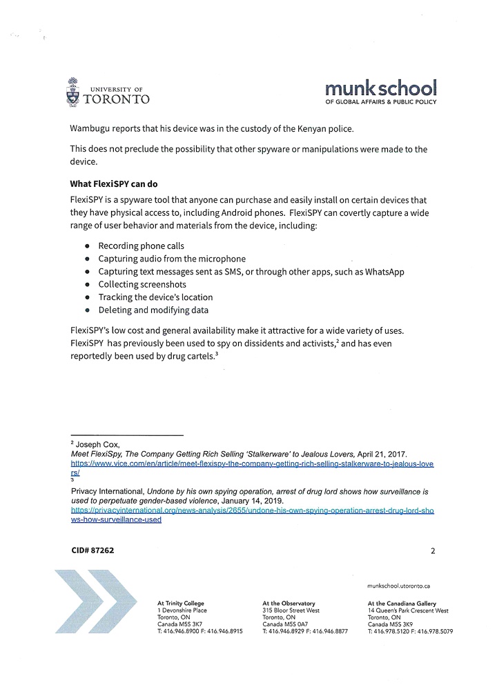 Ian Mutiso (ايان موتيسو مبوتيلا) (@eyanm) on Twitter photo Today I've placed a forensic report prepared by <a href="/citizenlab/">The Citizen Lab</a> <a href="/munkschool/">Munk School</a> before <a href="/Kenyajudiciary/">The Judiciary Kenya</a> showing proof of spyware known as <a href="/flexispy/">FlexiSPY</a> being installed in gadgets belonging to Kenyans by <a href="/DCI_Kenya/">DCI KENYA</a> & released to them. The same report has been served upon <a href="/ODPP_KE/">Office of The Director Of Public Prosecutions</a>. See below: Today I've placed a forensic report prepared by <a href="/citizenlab/">The Citizen Lab</a> <a href="/munkschool/">Munk School</a> before <a href="/Kenyajudiciary/">The Judiciary Kenya</a> showing proof of spyware known as <a href="/flexispy/">FlexiSPY</a> being installed in gadgets belonging to Kenyans by <a href="/DCI_Kenya/">DCI KENYA</a> & released to them. The same report has been served upon <a href="/ODPP_KE/">Office of The Director Of Public Prosecutions</a>. See below: