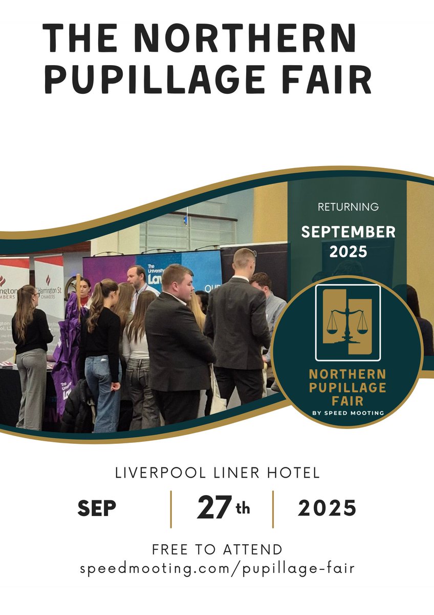 Are you thinking about a career at the Bar?

If so, the Northern Pupillage Fair, sponsored by BPP Law School is a great opportunity for you to network and and gain insights into a career as a barrister.

To register your attendance for free, visit speedmooting.com/pupillage-fair