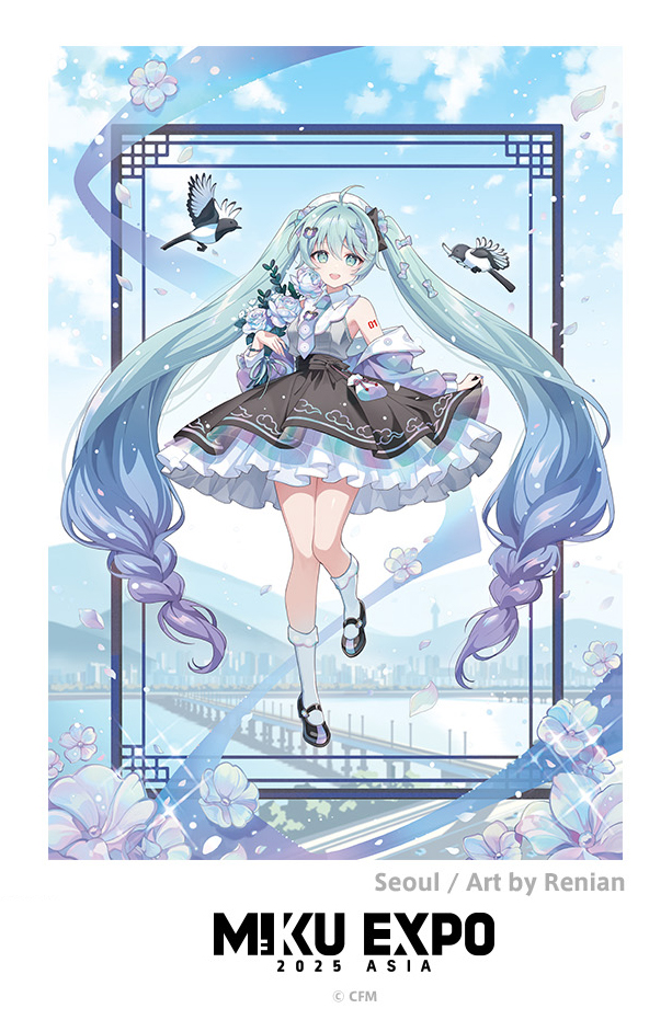 Renian_'s tweet photo. 「MIKU EXPO 2025 ASIA」
都市限定イラスト・ソウルを担当させていただきました！
このような機会��いただけて、とても光栄です✨

初のアジアツアー開催、心より楽しみにしています~🎵

#HatsuneMiku #MIKUEXPO #MIKUEXPO2025 https://t.co/rY1qIzDhTu