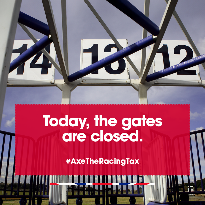 BHAHorseracing's tweet photo. Today's unprecedented #AxeTheRacingTax protest demonstrates a future we're fighting to prevent – thousands of livelihoods lost, and the heart of many rural communities at stake.

Take action now and back British racing. 

Visit https://t.co/nytoNwJOii and write to your MP.