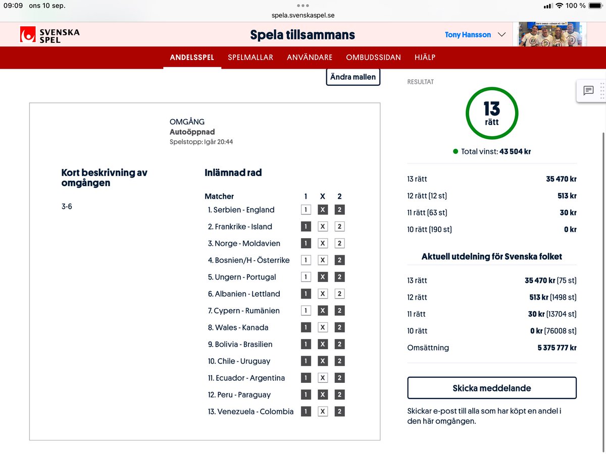 Tips_Tony's tweet image. 13 RÄTT PÅ SKORPIONEN IGÅR - 43.504kr💰! 
Nya chanser ikväll på Svenska Spels Tillsammans-sida. Sök på Gustavslund. Även på atg.se/icagustavslund