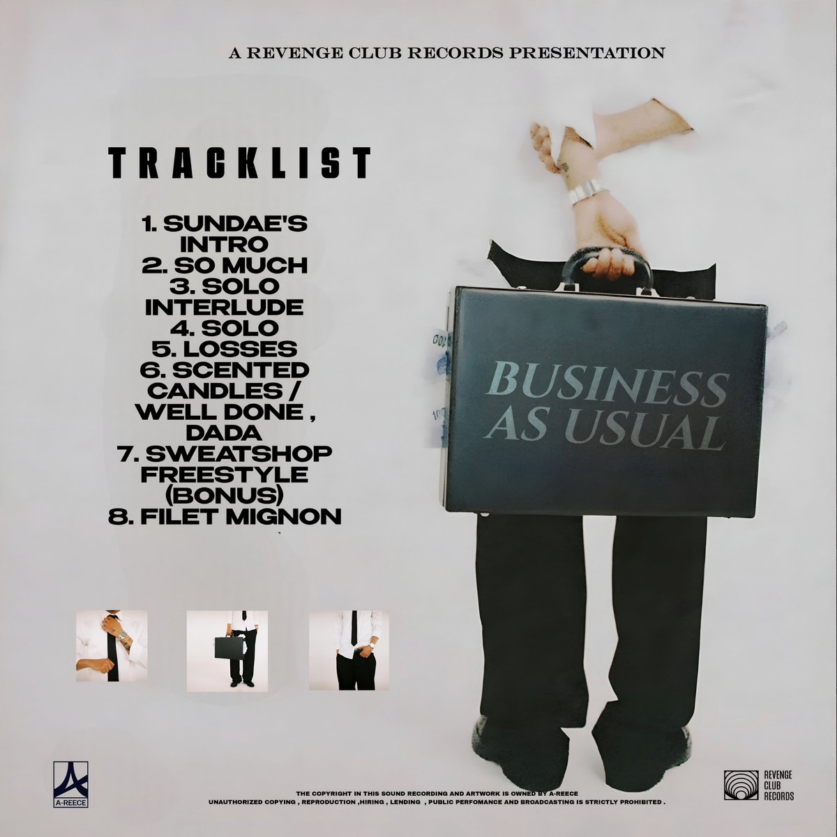 GraphixFlawless's tweet image. " BUSiNESS AS USUAL ” by @reece_youngking cover artwork concept design 2025 💨. 

art direction &amp;amp; design by 🎨 : @graphixflawless 
Photography by 📸 : blueswan