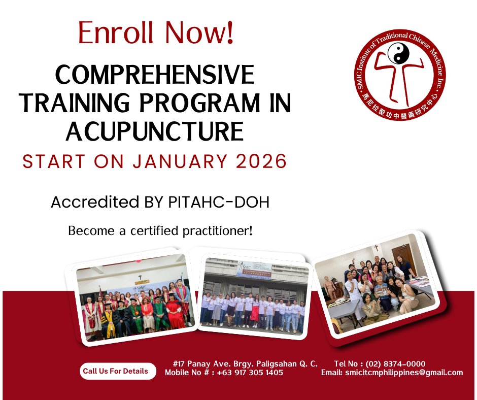 "Be the Reason Someone Finds Relief."

Become a Certified Acupuncture &amp; TCM Practitioner with our PITAHC–DOH accredited program.

💡 Turn your passion into purpose. Enroll now!

For more information:
📞 (02) 8374-0000 | 📱 0917 305 1405