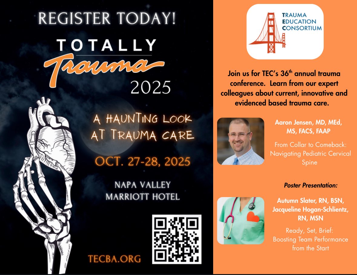 TECtrauma's tweet photo. Join us for Totally Trauma in Napa! https://t.co/Yp7giNtyLJ