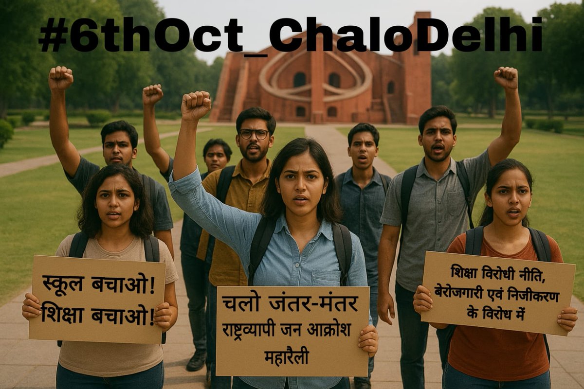 NEWS_FOR_BHARAT's tweet photo. વિદ્યાર્થી, યુવાનો અને બેરોજગારની સમસ્યા જંતર-મંતર સુધી લઈ જનાર એકમાત્ર સંગઠન 
ભારતીય વિદ્યાર્થી મોર્ચા
#6thOct_ChaloDelhi https://t.co/H4Tiuzlr2p