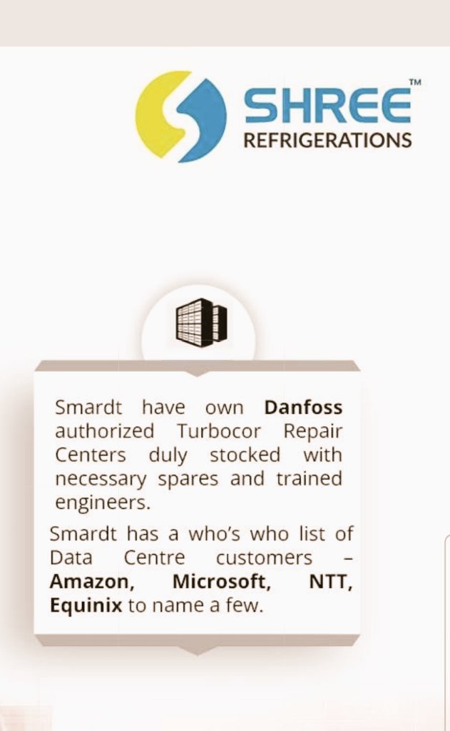 biggainzz's tweet image. #shreerefrigerations 
#smardt  

cooling solutions 

for data centres 

@iDibeshAgarwala 
@LuckyInvest_ARK  

🤞🤞

nice presentation 👌

MOAT PLAY ? 

shuld easily go past 1000cr mcap ?

lets see have patience 🧘‍♂️