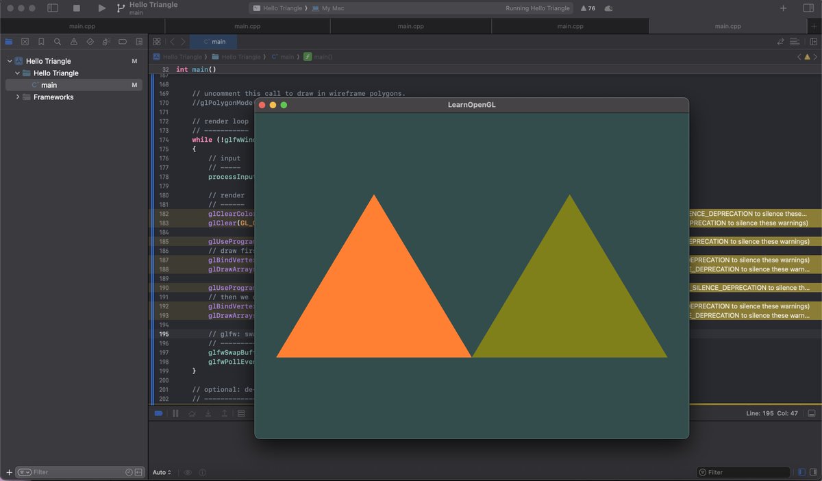 meisluckyday's tweet image. baby's first hello triangle 🫡
#learnopengl
