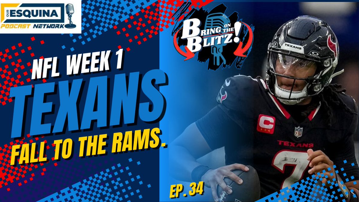 Episode 34 just dropped‼️‼️

- Carlos and Rios talk about why the Texans couldn’t beat the Rams. 

- The Texans defense only giving up 14 points against a stout offense. 

- Week one blunder? Or is it a wake up call?

Hit the subscribe button!
🔗: youtu.be/3ooGNVknbXY?si…