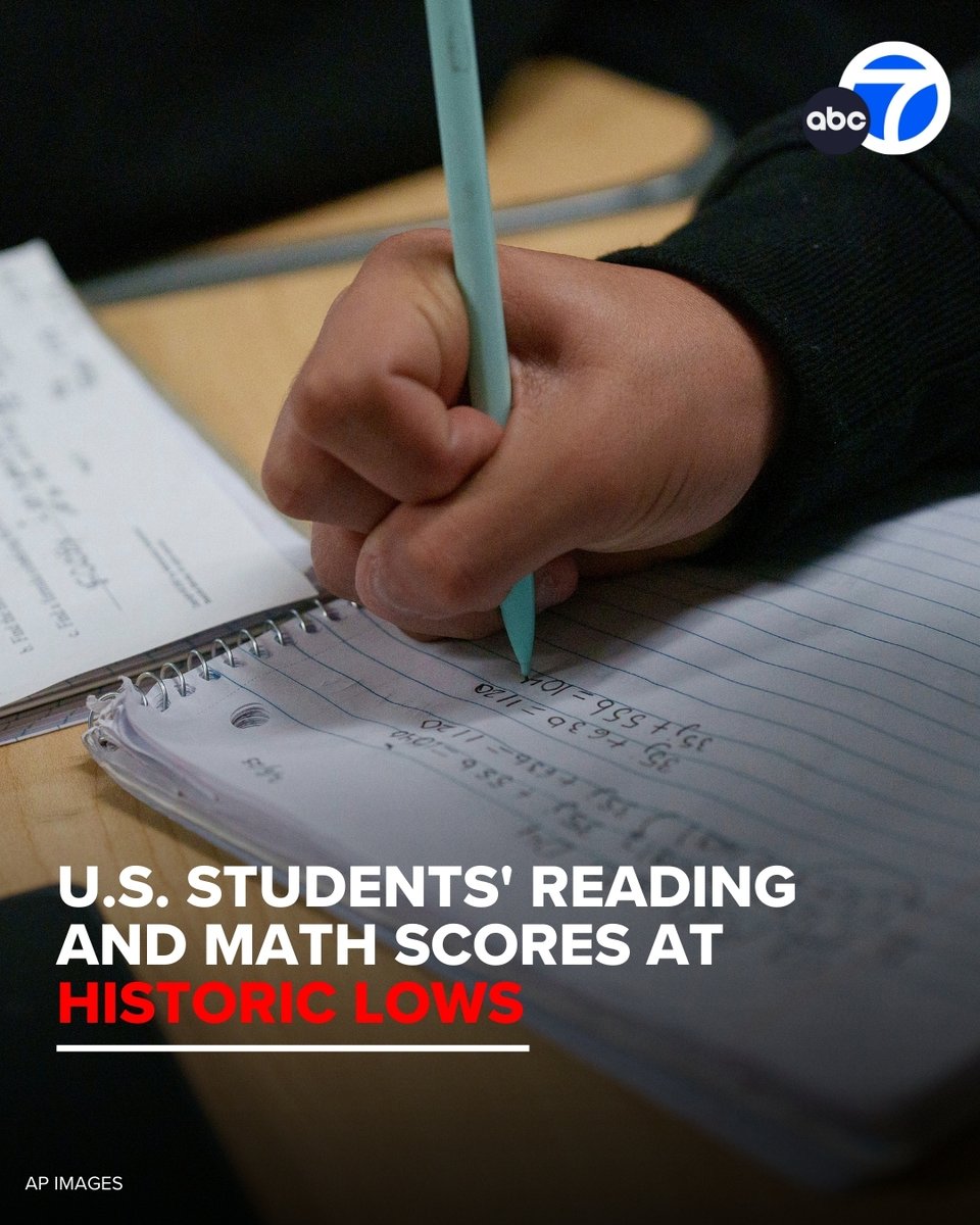 The report shows almost half of high school seniors are now testing below basic levels in math and reading, and approximately 35% are at or above a proficient reading level, while 32% of them had a below "basic" reading proficiency.

Read more: abc7.la/3VF0Xjt