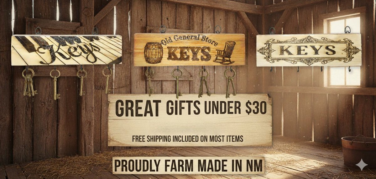 burningbarngift's tweet image. Add a touch of rustic charm to your home with our farm-made key holders! Free shipping on most items. Find your perfect style at theburningbarngifts.etsy.com ✨ #HomeDecor #RusticCharm #KeyStorage #PortalesNM #SupportLocal