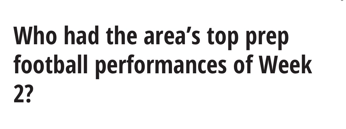Thank you Kevin Schmidt with  <a href="/dailyherald/">Daily Herald</a> for the write up! And for ranking me at #1 for the best performances of Week 2. More to come.  <a href="/QBHitList/">QBHitList.com</a> <a href="/LakeParkFootbal/">Lake Park Lancer Football</a> <a href="/Coach_Kirk_67/">Chris Kirkpatrick</a> <a href="/CoachChris_Roll/">Coach Chris Roll</a> <a href="/EDGYTIM/">Timothy “EDGYTIM” OHalloran</a> <a href="/CoachBigPete/">Peter "Coach Big Pete" Leinweber</a> <a href="/PrepRedzoneIL/">Prep Redzone Illinois</a> <a href="/LemmingReport/">Tom Lemming</a>