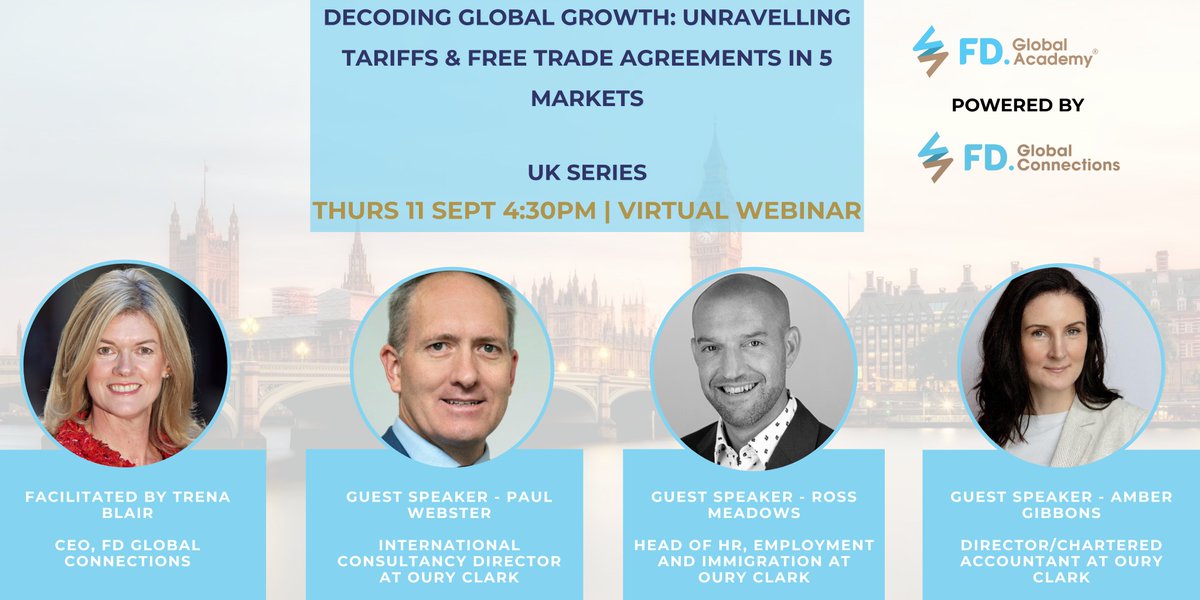 ONE DAY TO GO! ⏳ Don't miss out on our free virtual event tomorrow - Our UK Tariff Talk. 🇬🇧

This is a must-attend for business leaders, supply chain managers optimising for new markets, and anyone with ambitions to expand in the region. 📈

 Register lnkd.in/eWNqctCk