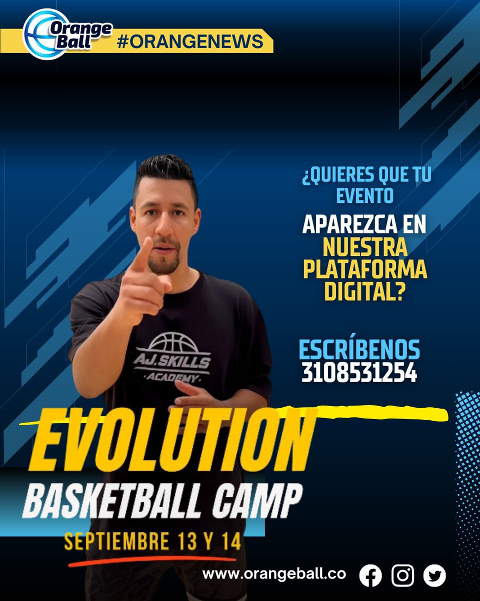 OrangeBallCol's tweet image. ¿Quieres elevar tu nivel de juego al máximo?
🏀 Este 13 y 14 de septiembre llega a Medellín el EVOLUTION BASKETBALL CAMP, en el Coliseo Iván de Bedout.
💥 CUPOS LIMITADOS
¡No te quedes fuera del campamento que transformará tu juego!