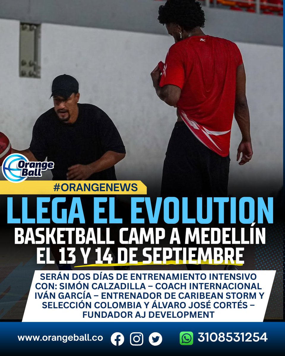 OrangeBallCol's tweet image. ¿Quieres elevar tu nivel de juego al máximo?
🏀 Este 13 y 14 de septiembre llega a Medellín el EVOLUTION BASKETBALL CAMP, en el Coliseo Iván de Bedout.
💥 CUPOS LIMITADOS
¡No te quedes fuera del campamento que transformará tu juego!
