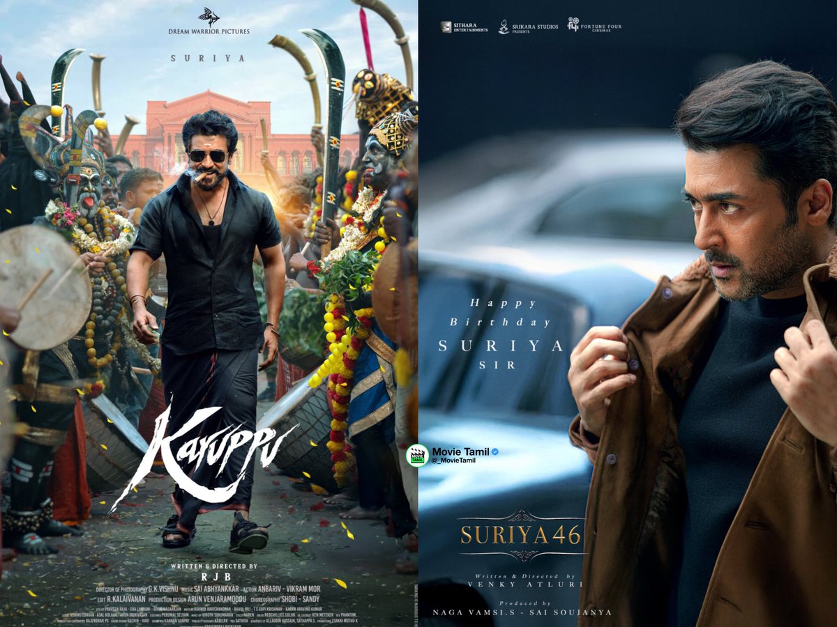 Next year, #Suriya has Two Releases 📈

- #Karuppu 2026 First Half
- #Suriya46 2026 2nd Half