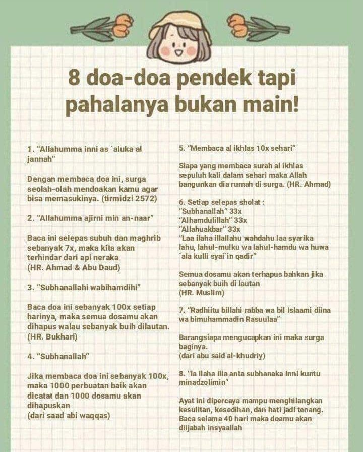 8 doa-doa pendek tapi pahalanya bukan main! 🤲🏻