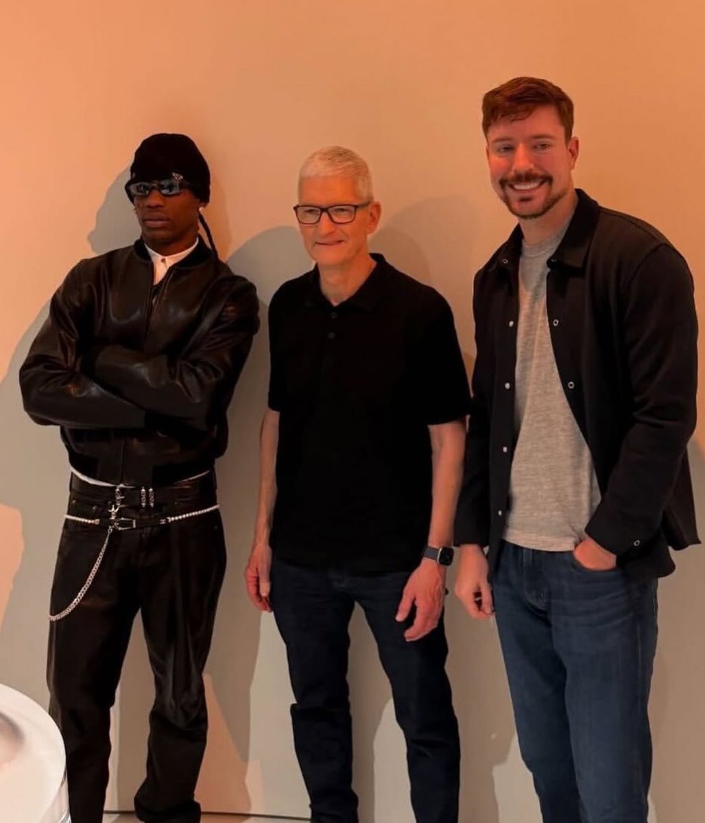 Kurrco (@kurrco) on Twitter photo Travis Scott links up with Tim Cook & Mr. Beast 🔥 Travis Scott links up with Tim Cook & Mr. Beast 🔥
