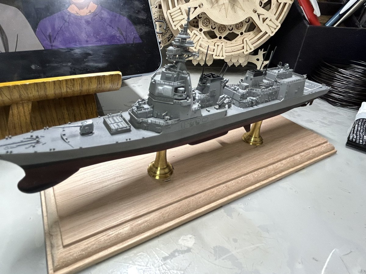 護衛艦しらぬい　プラモデル
もう少しで完成！😄