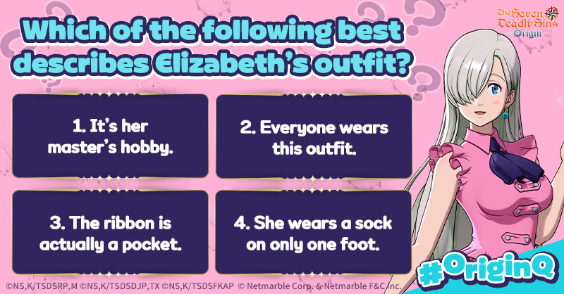 7DSO_EN's tweet photo. ⠀/
🎓#OriginQ
⠀\
Which of the following best describes Elizabeth's outfit?
Think you know the answer? Drop it in the replies below!💟
——
Origin Pre-registration
▶ https://t.co/fcvcu8PBCJ
Origin Official Discord
▶ https://t.co/8wJfsM26hU
#TheSevenDeadlySinsOrigin #7DS #Origin #Elizabeth #Quiz