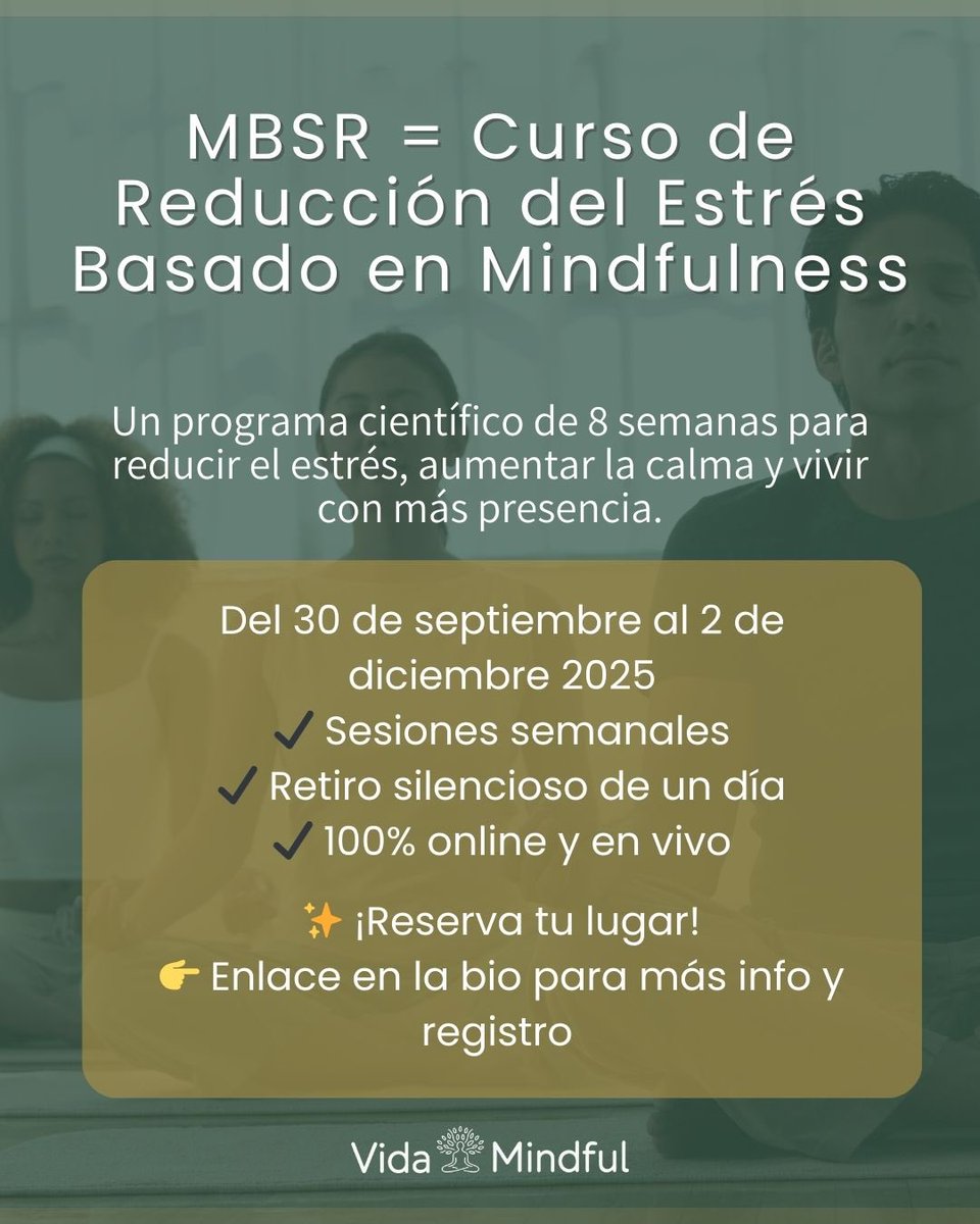 adrianaruggiero's tweet photo. Amigos, este otoño les comparto una invitación especial: mi curso de Reducción del Estrés Basado en Mindfulness (MBSR). 🪷 Friends, this fall I’m opening the doors to my Mindfulness-Based Stress Reduction (MBSR) course. https://t.co/SAyUgUwaV8