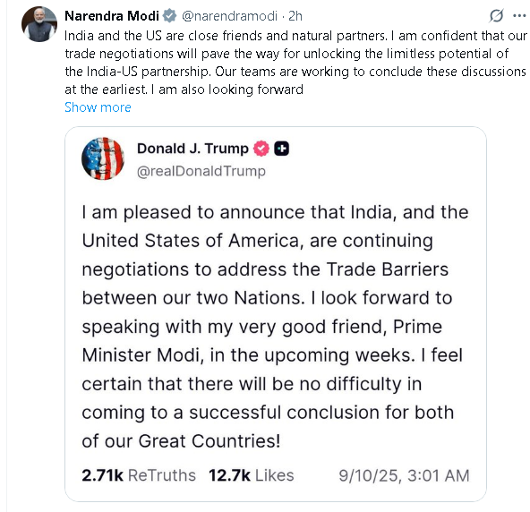 Raj__saw's tweet photo. India and usa negotiating trade deal https://t.co/JYus3uVbUB