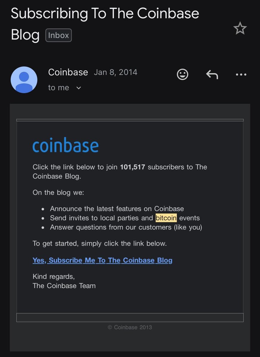 For any of you who think you've failed and will never recover:

The earliest email I have telling me about Bitcoin was Jan 8th, 2014.

Bitcoin was at $798.

I didn't buy any of it til it hit $4000.

(Ethereum wasn't even invented yet)

There's always still time!

Hang in There!