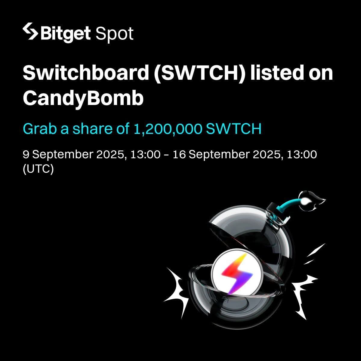 Bitget x SWTCH Karneval: Sichern Sie sich einen Anteil von 2.700.000 SWTCH! 

  bitget.com/de/events/poolx

bitget.com/de/support/art…

#Switchboard #swtch #Ethereum #futurestrading #bitget #BGB #staking #cryptocurrency #crypto #ETH #bitcoin #BTC  #CandyBomb