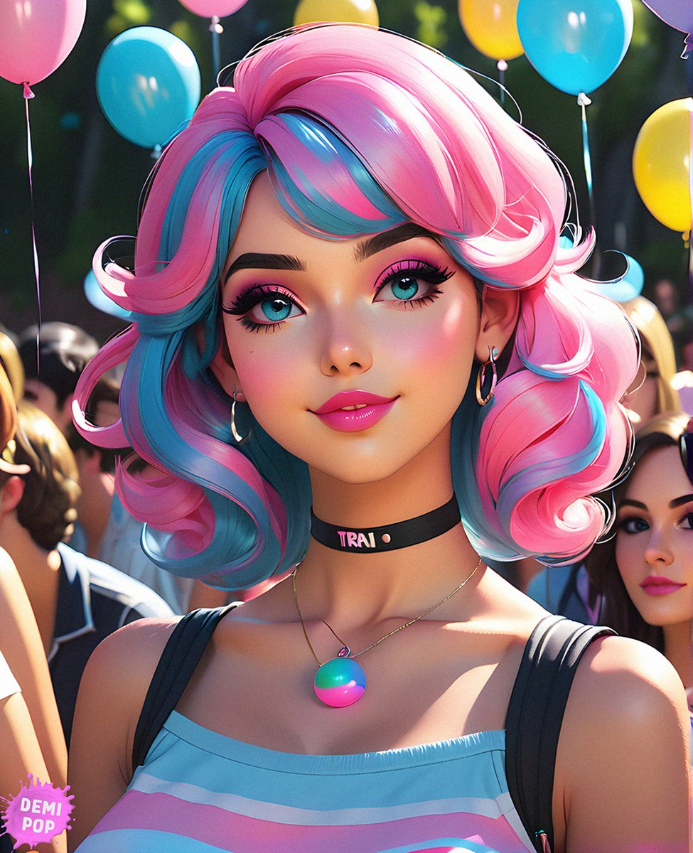 DemiPopArt's tweet photo. new school, new you 🎈

#DemiPop #AIgirl #AIgirls #AIbeauty #lgbtqart #LGBTQ #AIart #aiartcommunity #AIartist #AIartwork #DigitalArt https://t.co/UFMks31Kzz
