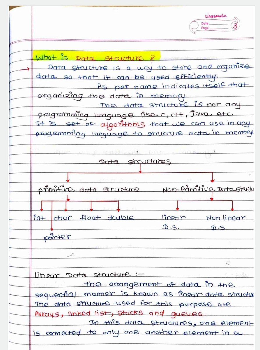 BharukaShraddha's tweet image. 𝗗𝗮𝘁𝗮 𝗦𝘁𝗿𝘂𝗰𝘁𝘂𝗿𝗲𝘀 𝗮𝗻𝗱 𝗔𝗹𝗴𝗼𝗿𝗶𝘁𝗵𝗺𝘀
are essential for mastering programming in 2024, and are widely used in coding interviews, problem-solving, and much more.
𝘏𝘦𝘳𝘦’𝘴 𝘺𝘰𝘶𝘳 𝘊𝘰𝘮𝘱𝘭𝘦𝘵𝘦 𝘉𝘦𝘨𝘪𝘯𝘯𝘦𝘳 𝘵𝘰 𝘈𝘥𝘷𝘢𝘯𝘤𝘦𝘥 𝘎𝘶𝘪𝘥𝘦
All,…